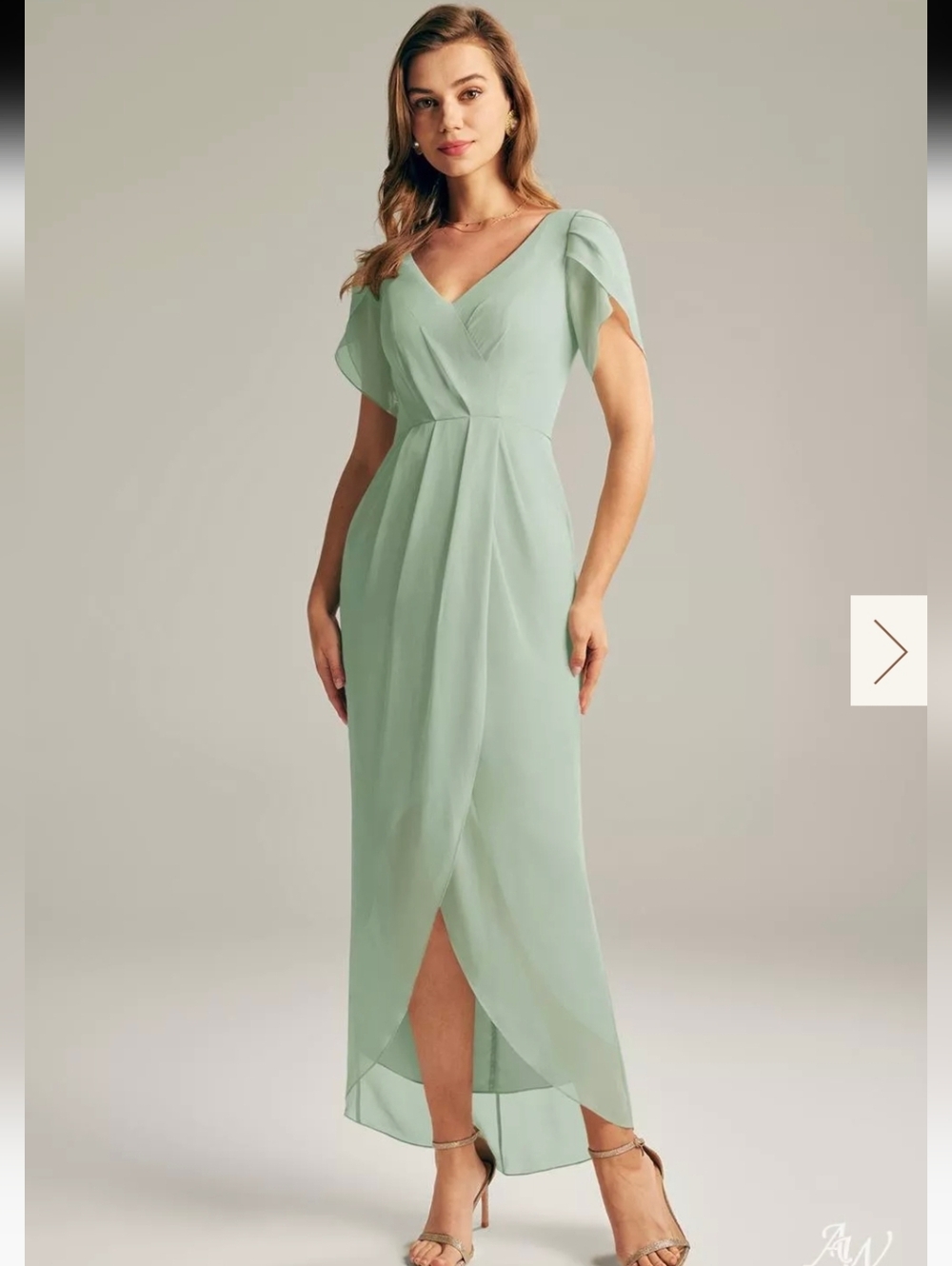 Aw Bridal Elegant Sage Color Dress